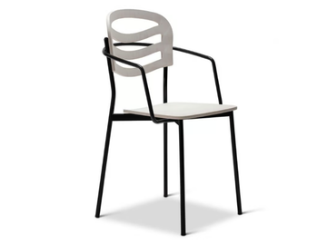 FARAH METAL 312-M - Stackable steel chair with armrests open back by Origins 1971 - view 2